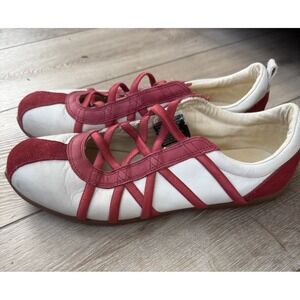Vintage Y2K 90s DIESEL VALENCIA Rare Red White Leather Sneakers/Shoes - Size 10